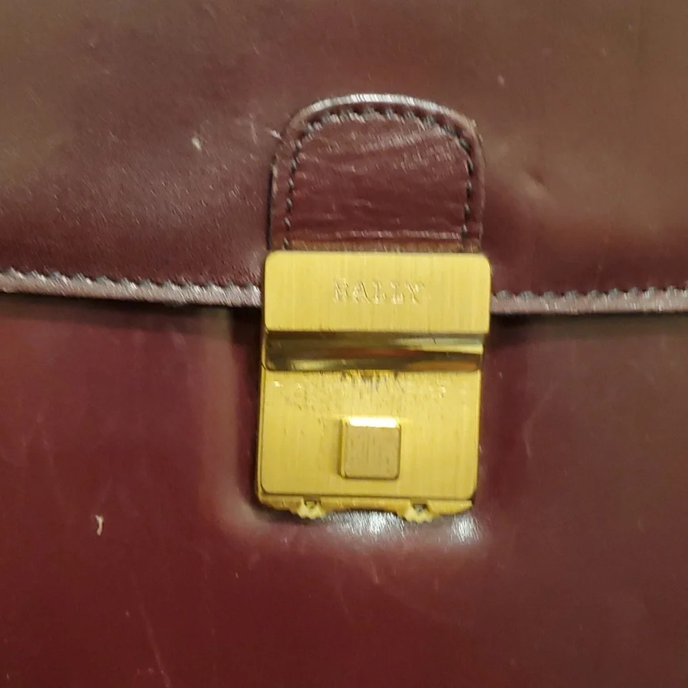 Oversized Bally briefcase in maroon